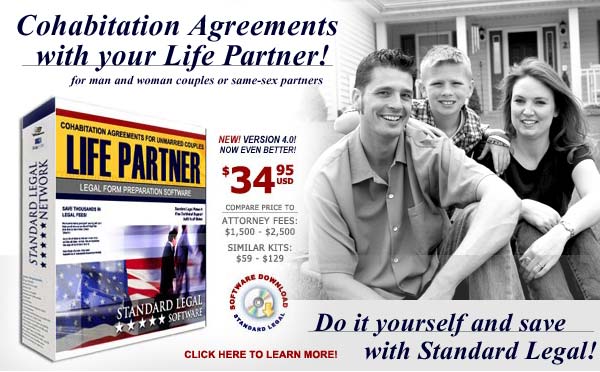 Click here for do it yourself Life Partner Cohabitation Agreements software.