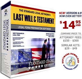 Do It Yourself Last Will and Testament Legal Forms Software from Standard Legal