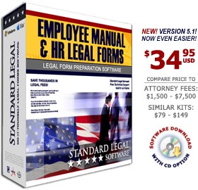Employee Manual and HR Legal Forms Software from Standard Legal