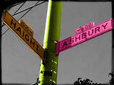 The corner of Haight and Ashbury Street of Hippie fame